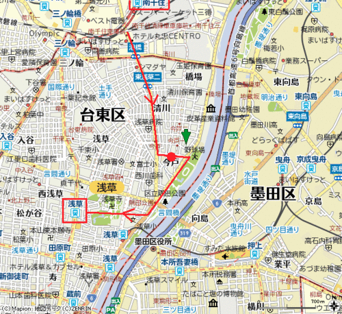 Map今戸神社　歩行ルート.gif